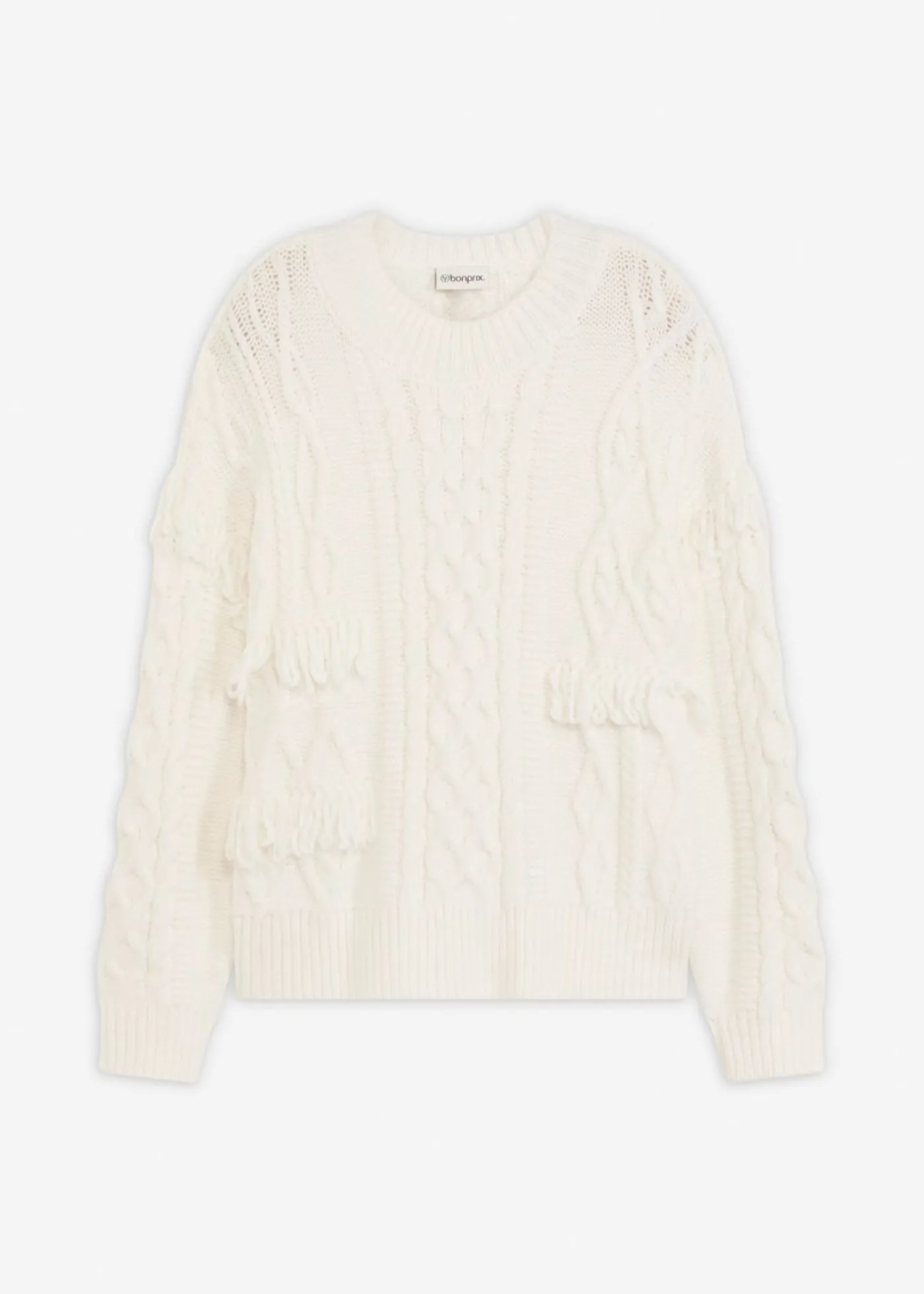 bonprix bonprix Jersey holgado con flecos blanco perla Hot