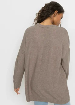 bonprix bonprix Jersey holgado con patrón trenzado Marrón grisáceo jaspeado New
