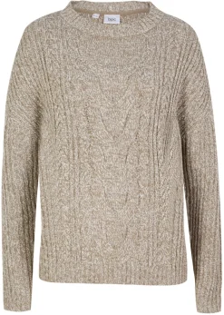 bonprix bonprix Jersey holgado con patrón trenzado beige moteado Online
