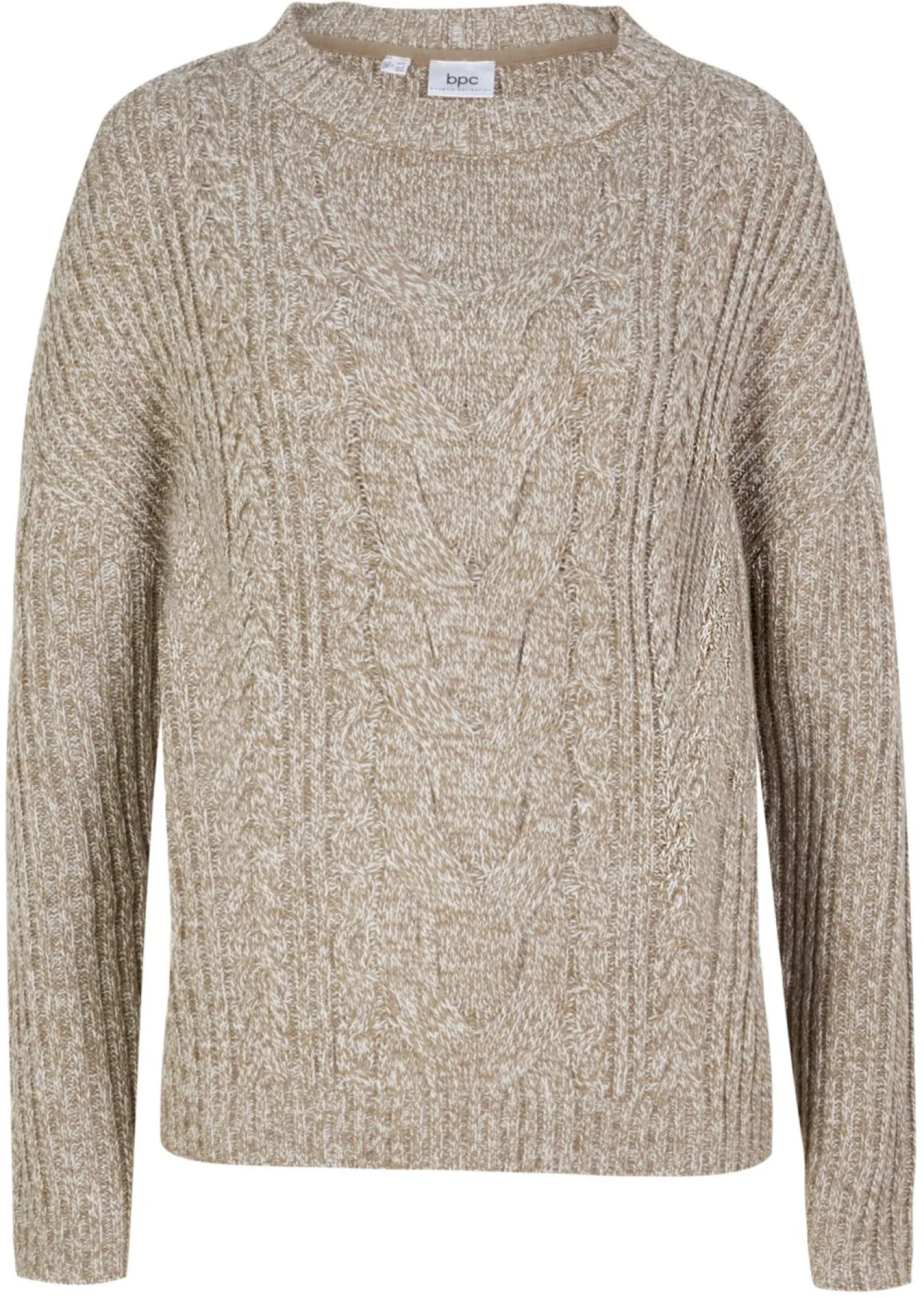 bonprix bonprix Jersey holgado con patrón trenzado beige moteado Online