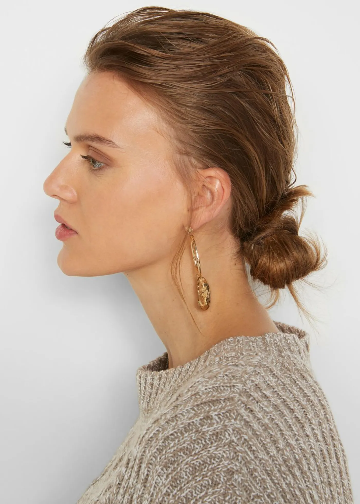 bonprix bonprix Jersey holgado con patrón trenzado beige moteado Online