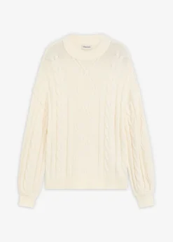 bonprix bonprix Jersey holgado con patrón trenzado blanco perla Outlet