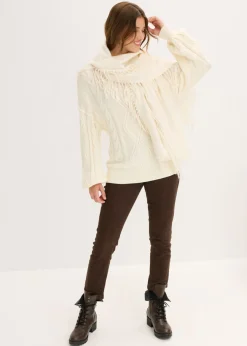 bonprix bonprix Jersey holgado con patrón trenzado blanco perla Outlet