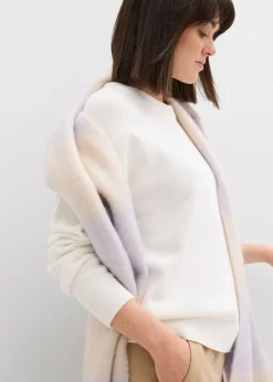 bonprix bonprix Jersey holgado de algodón puro Blanco lana Online