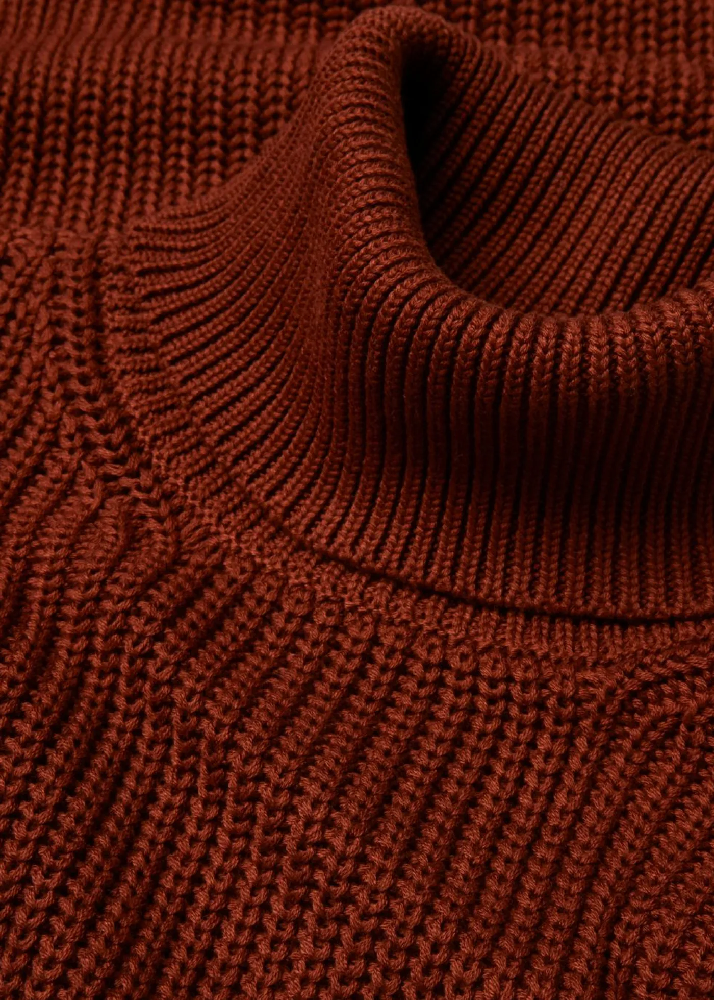 bonprix bonprix Jersey holgado de cuello vuelto de mezcla de algodón Marrón caoba Hot
