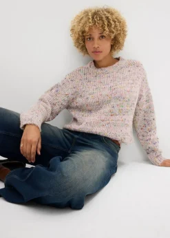 bonprix bonprix Jersey holgado de hilo espeso rosa apagado-baya-malva-musgo mate-amarillo naranja-turquesa cobalto mate-beige natural moteado Outlet