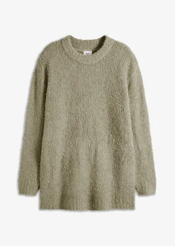 bonprix bonprix Jersey holgado de hilo suave Verde alga