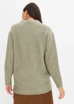 bonprix bonprix Jersey holgado de hilo suave Verde alga