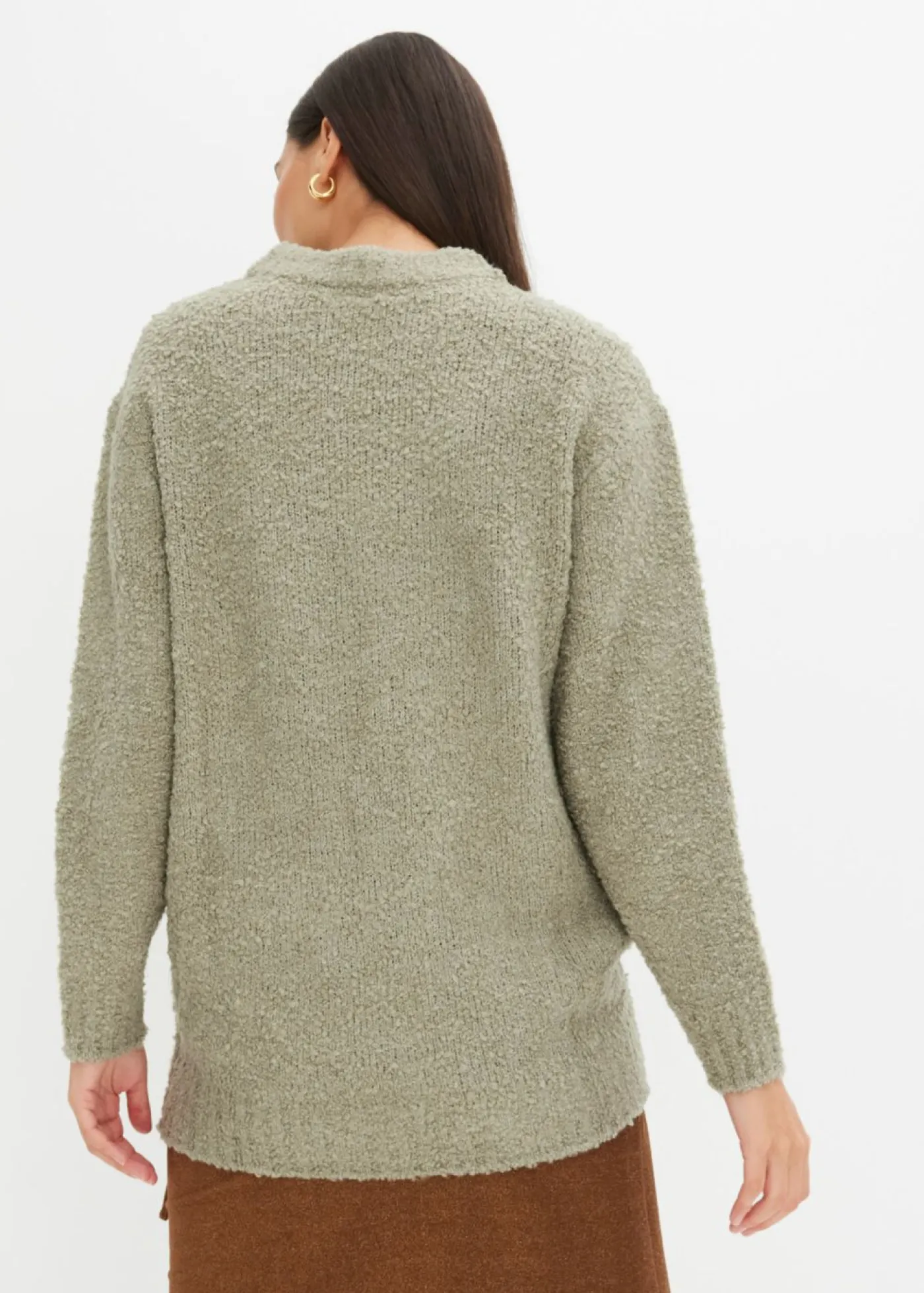 bonprix bonprix Jersey holgado de hilo suave Verde alga