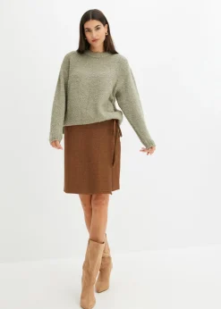 bonprix bonprix Jersey holgado de hilo suave Verde alga