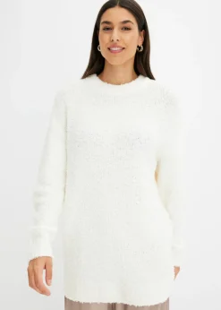 bonprix bonprix Jersey holgado de hilo suave Blanco lana