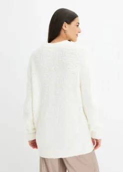 bonprix bonprix Jersey holgado de hilo suave Blanco lana