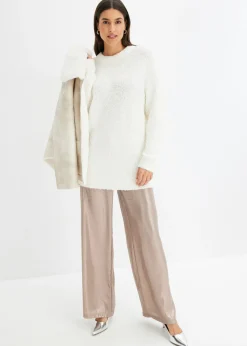 bonprix bonprix Jersey holgado de hilo suave Blanco lana