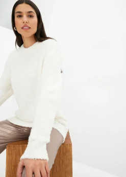 bonprix bonprix Jersey holgado de hilo suave Blanco lana