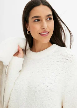 bonprix bonprix Jersey holgado de hilo suave Blanco lana