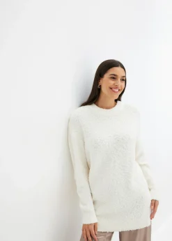 bonprix bonprix Jersey holgado de hilo suave Blanco lana