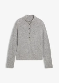 bonprix bonprix Jersey holgado de lana con alpaca Gris claro moteado New