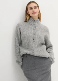 bonprix bonprix Jersey holgado de lana con alpaca Gris claro moteado New