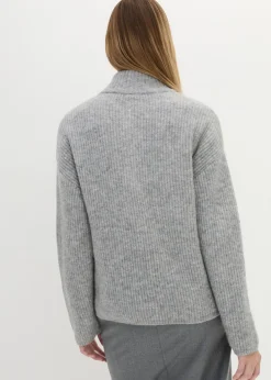 bonprix bonprix Jersey holgado de lana con alpaca Gris claro moteado New