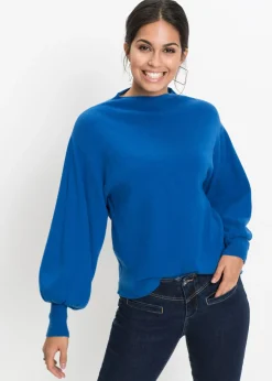 bonprix BODYFLIRT Jersey holgado de mezcla de viscosa Azul azafata New