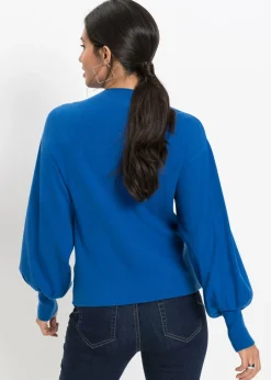bonprix BODYFLIRT Jersey holgado de mezcla de viscosa Azul azafata New