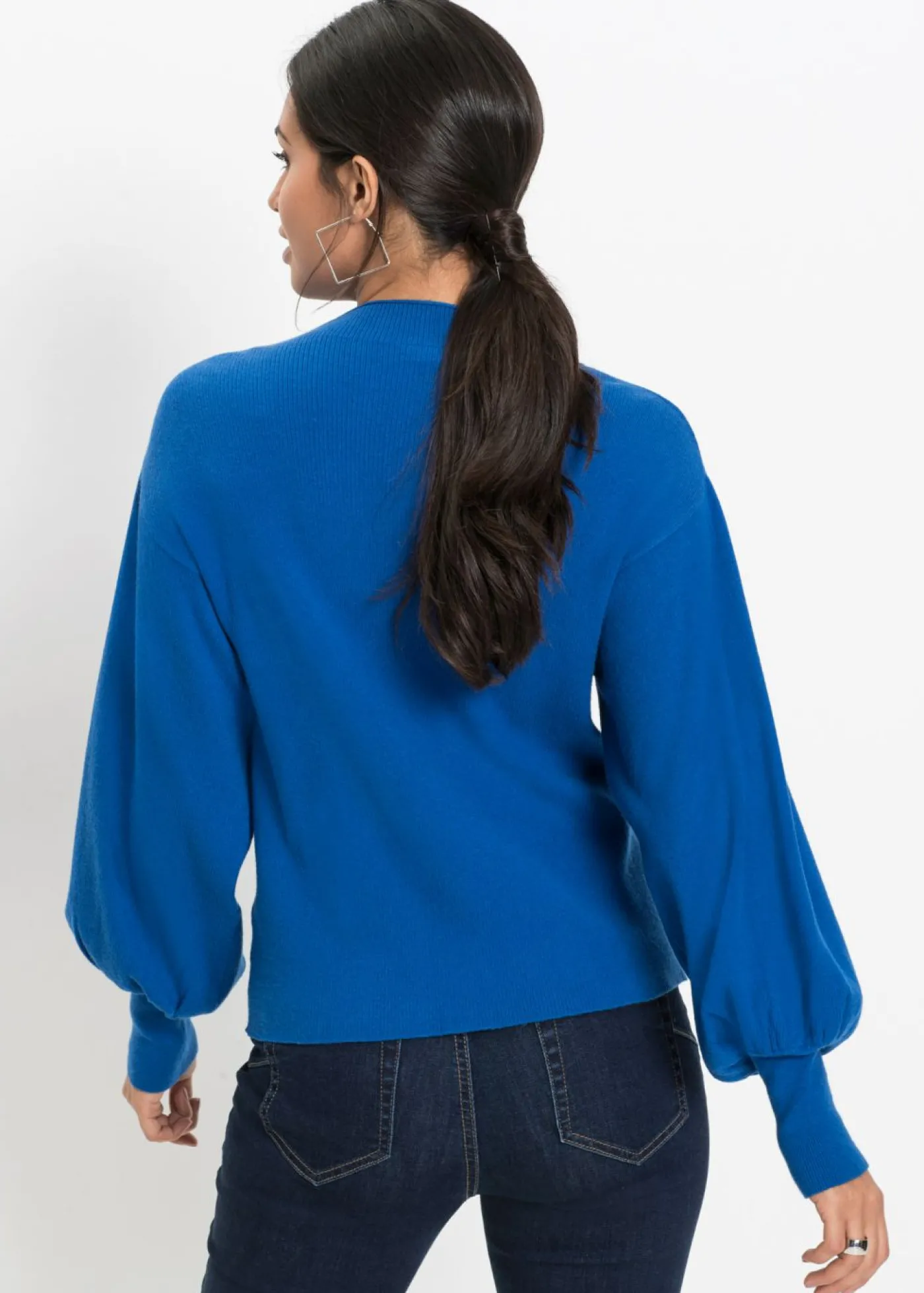 bonprix BODYFLIRT Jersey holgado de mezcla de viscosa Azul azafata New
