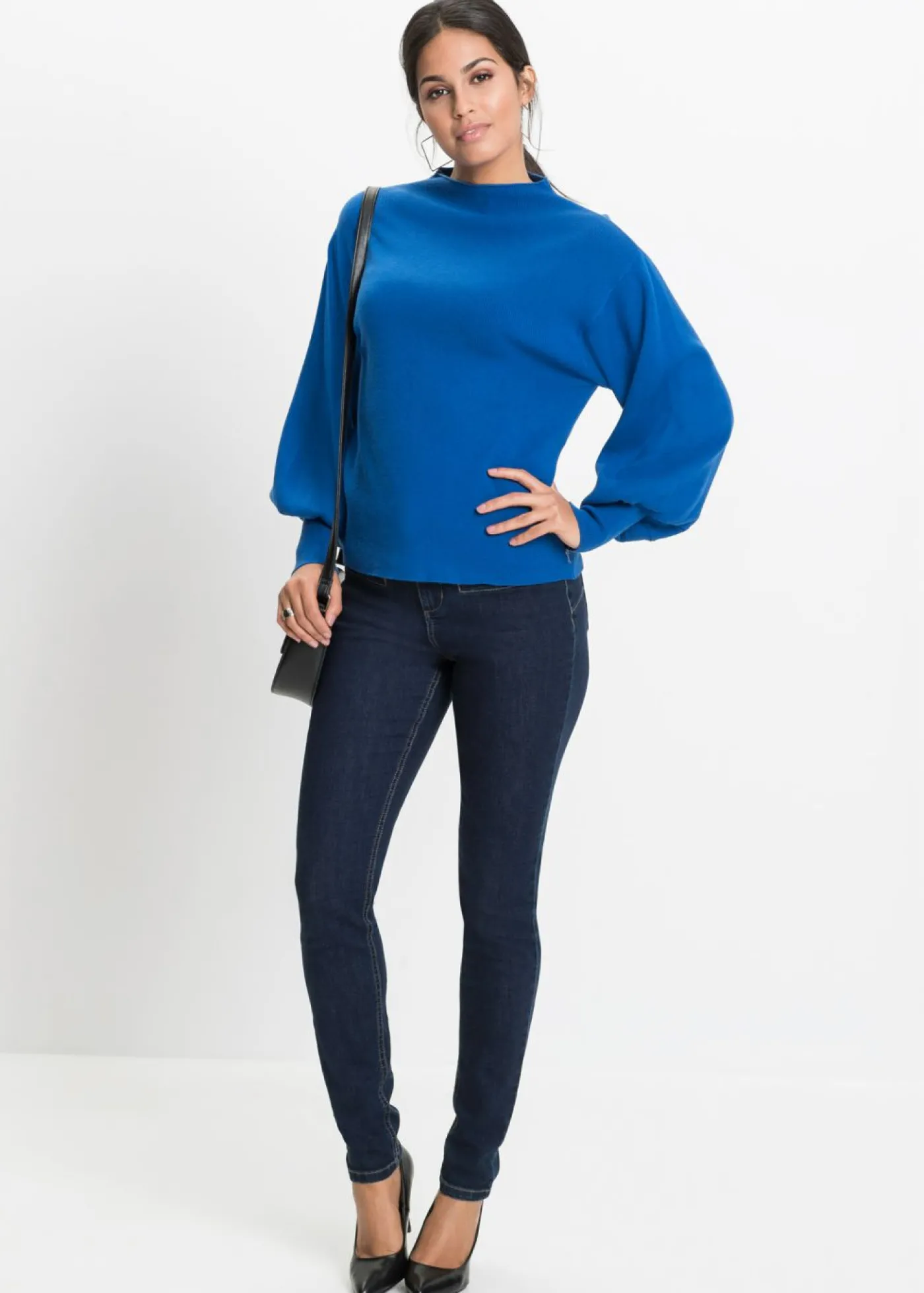 bonprix BODYFLIRT Jersey holgado de mezcla de viscosa Azul azafata New