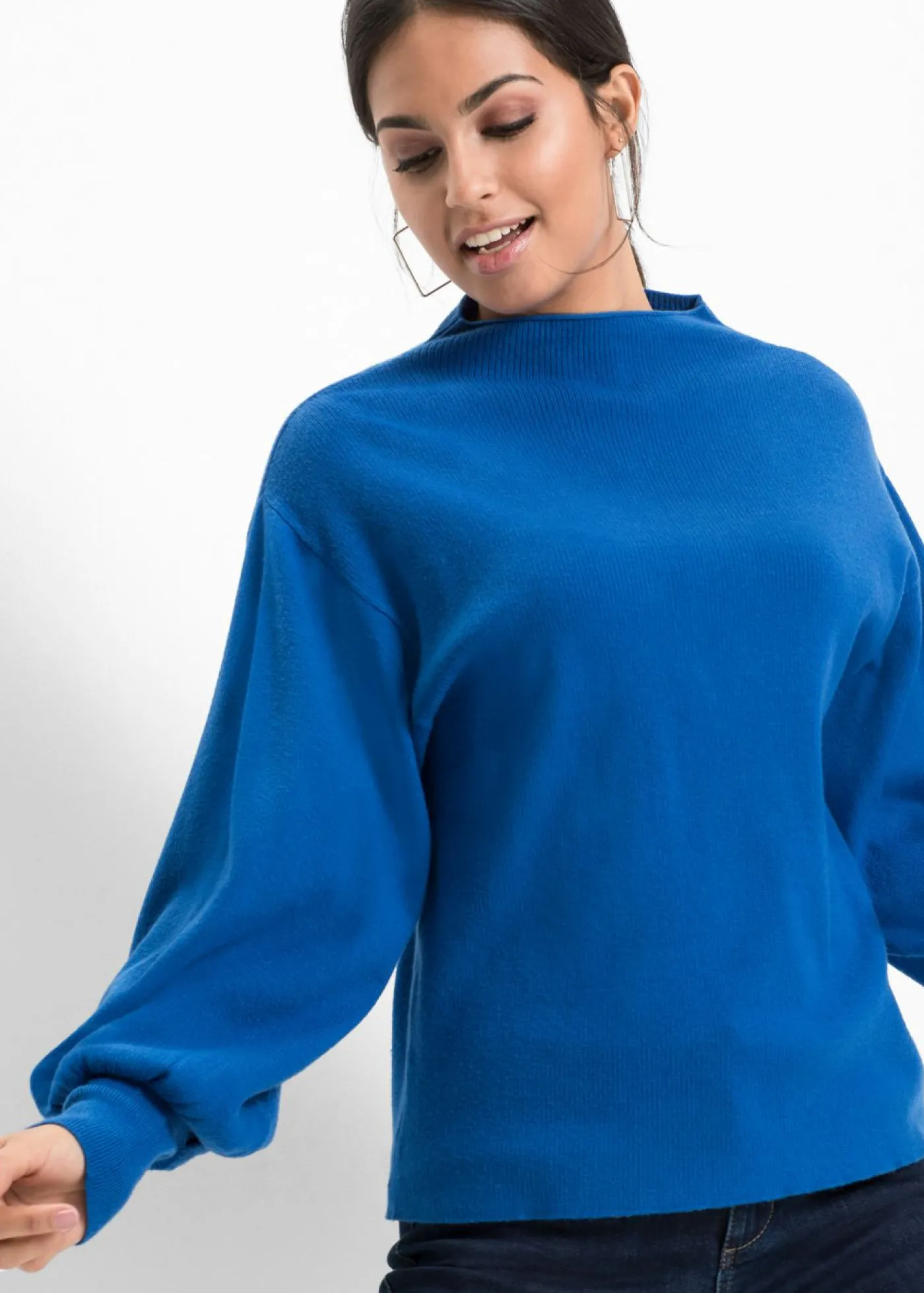 bonprix BODYFLIRT Jersey holgado de mezcla de viscosa Azul azafata New
