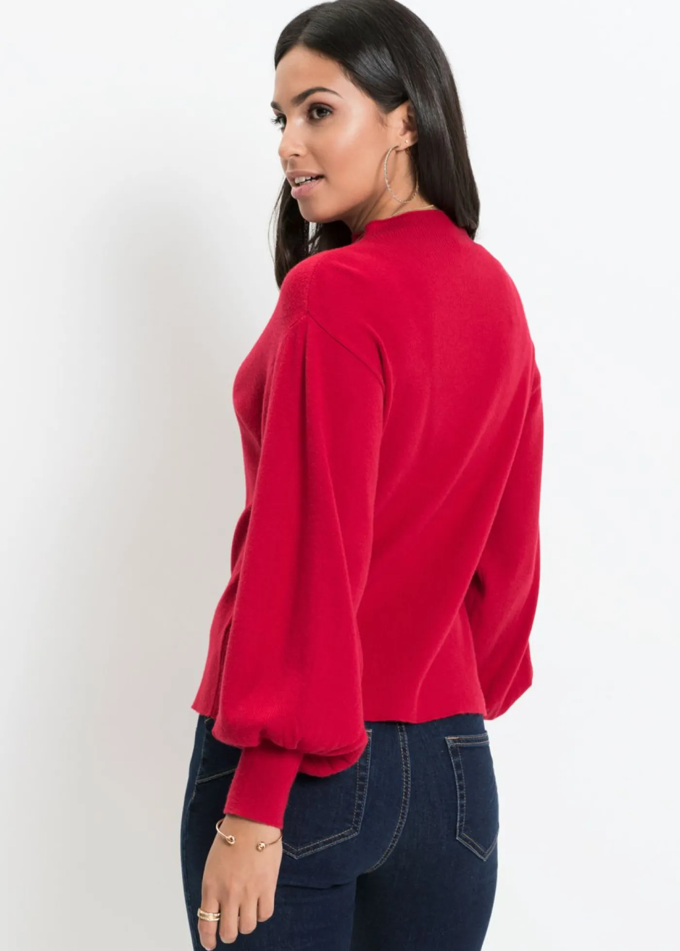 bonprix BODYFLIRT Jersey holgado de mezcla de viscosa Rojo oscuro Best