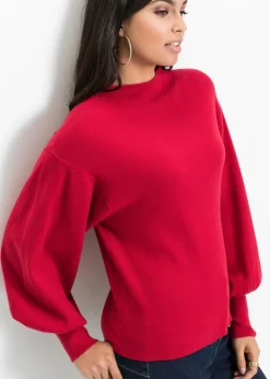 bonprix BODYFLIRT Jersey holgado de mezcla de viscosa Rojo oscuro Best