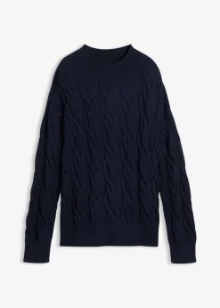 bonprix bonprix Jersey holgado de mezcla de viscosa suave Azul marino Clearance