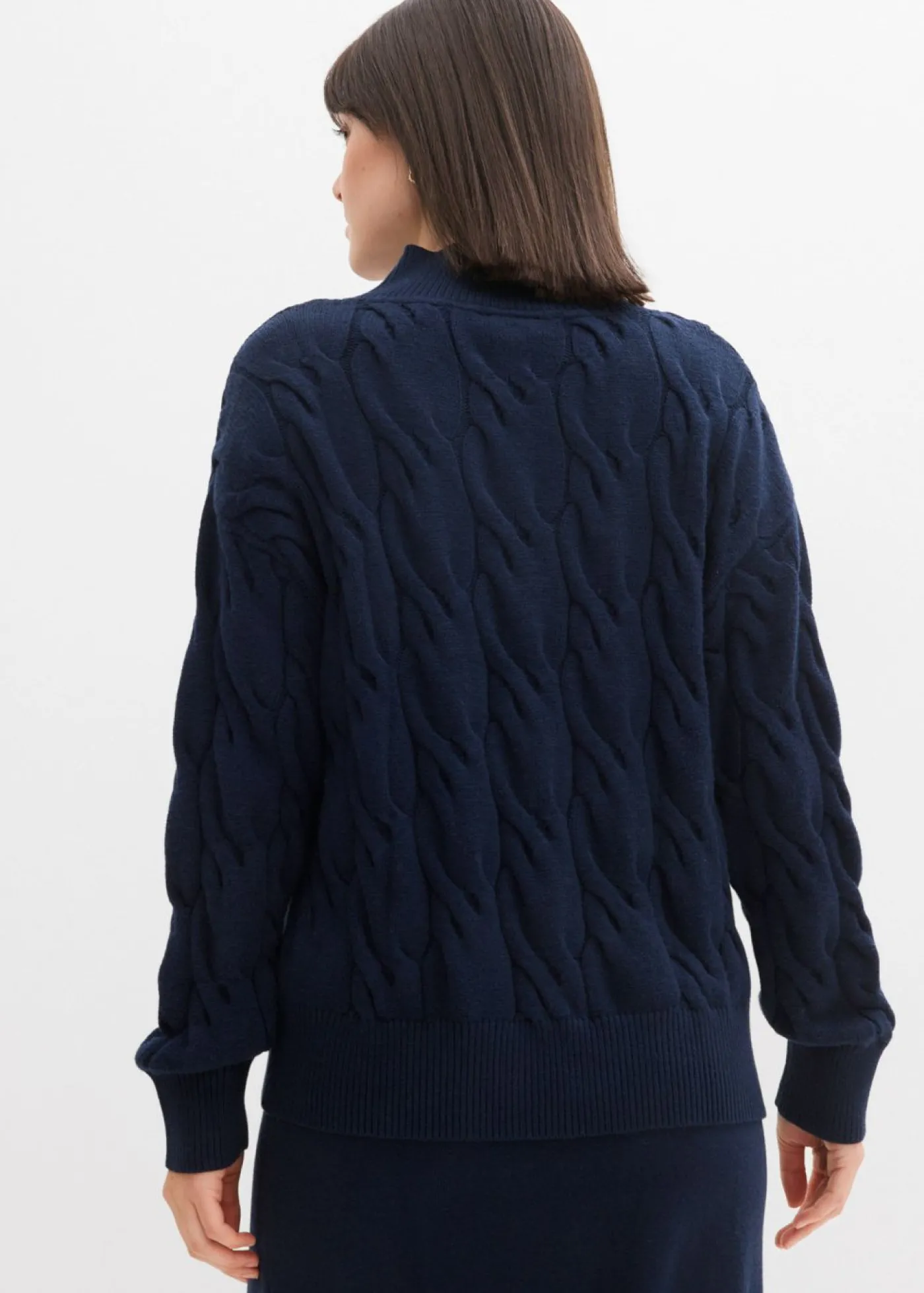 bonprix bonprix Jersey holgado de mezcla de viscosa suave Azul marino Clearance