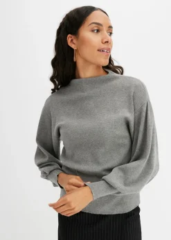 bonprix BODYFLIRT Jersey holgado de mezcla de viscosa Gris jaspeado Clearance