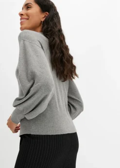 bonprix BODYFLIRT Jersey holgado de mezcla de viscosa Gris jaspeado Clearance