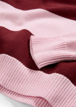 bonprix bonprix Jersey holgado de mezcla de viscosa suave rosa cristal-rojo rubí con rayas Hot