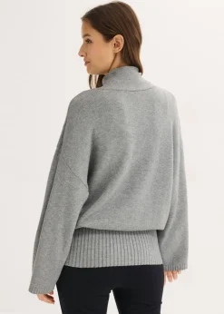 bonprix bonprix Jersey holgado de mezcla de viscosa suave Gris jaspeado Sale