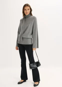 bonprix bonprix Jersey holgado de mezcla de viscosa suave Gris jaspeado Sale