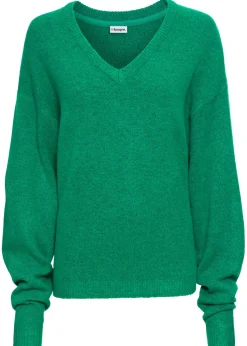 bonprix bonprix Jersey holgado de punto Verde menta jaspeado Sale