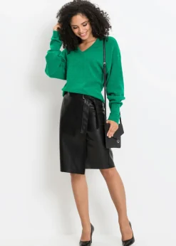 bonprix bonprix Jersey holgado de punto Verde menta jaspeado Sale