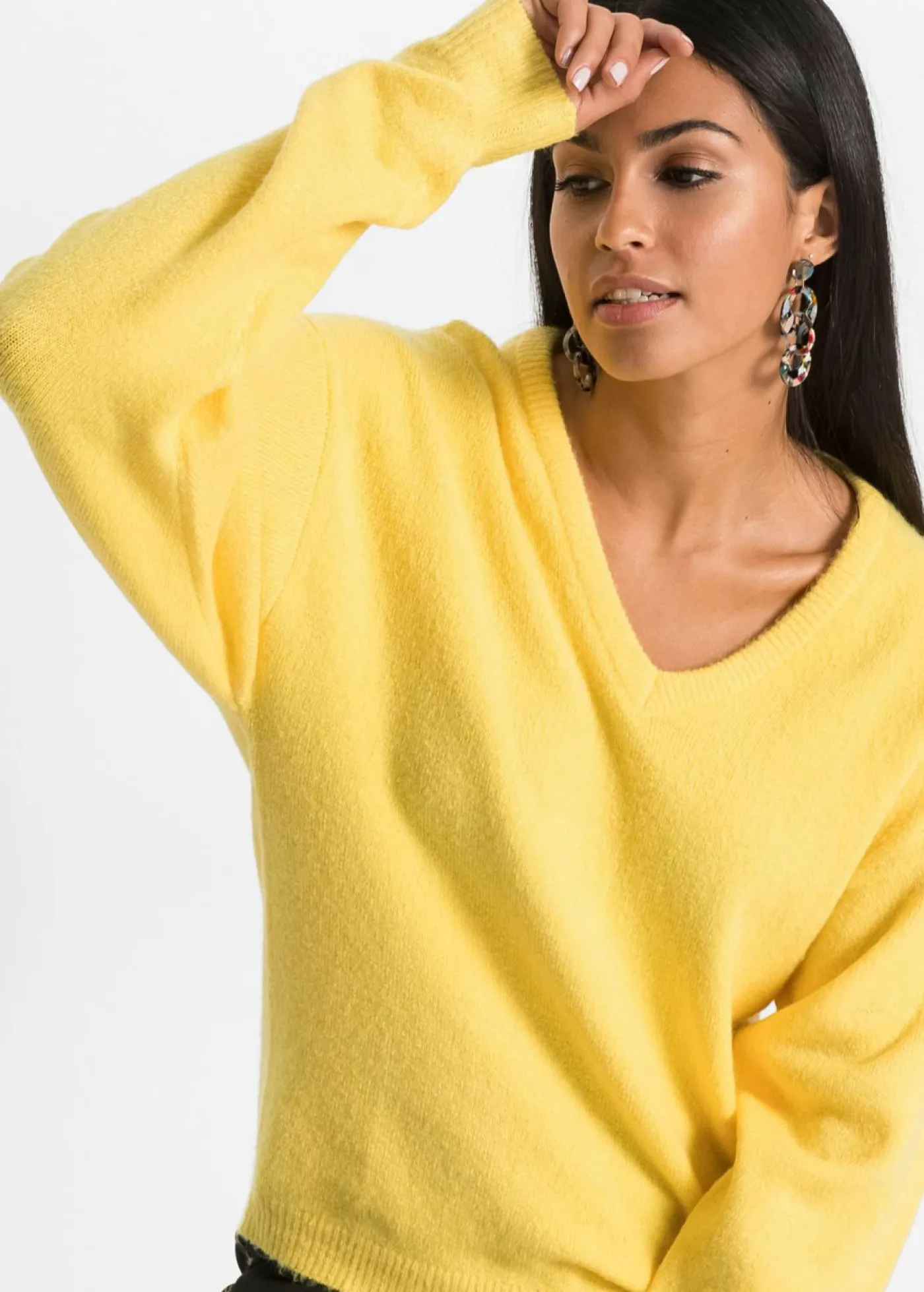 bonprix bonprix Jersey holgado de punto Amarillo maíz Clearance