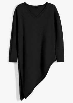bonprix bonprix Jersey largo Negro jaspeado Outlet