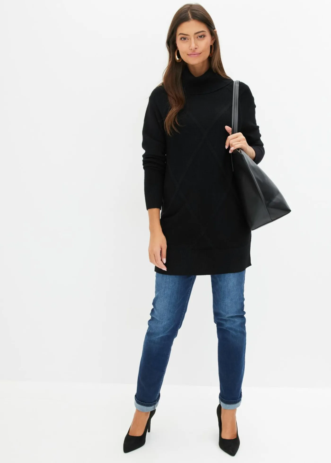 bonprix bonprix Jersey largo Negro Hot