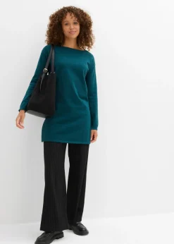 bonprix bonprix Jersey largo con algodón reciclado Verde Discount