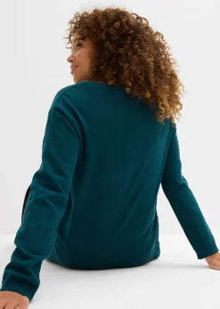 bonprix bonprix Jersey largo con algodón reciclado Verde Discount