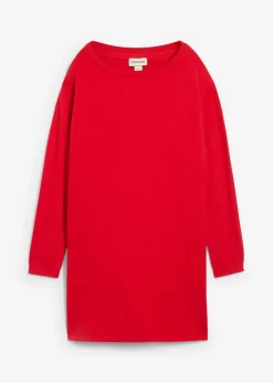 bonprix bonprix Jersey largo con algodón reciclado Rojo New