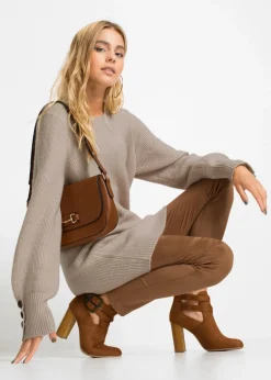 bonprix bonprix Jersey largo con botones Beige Sale