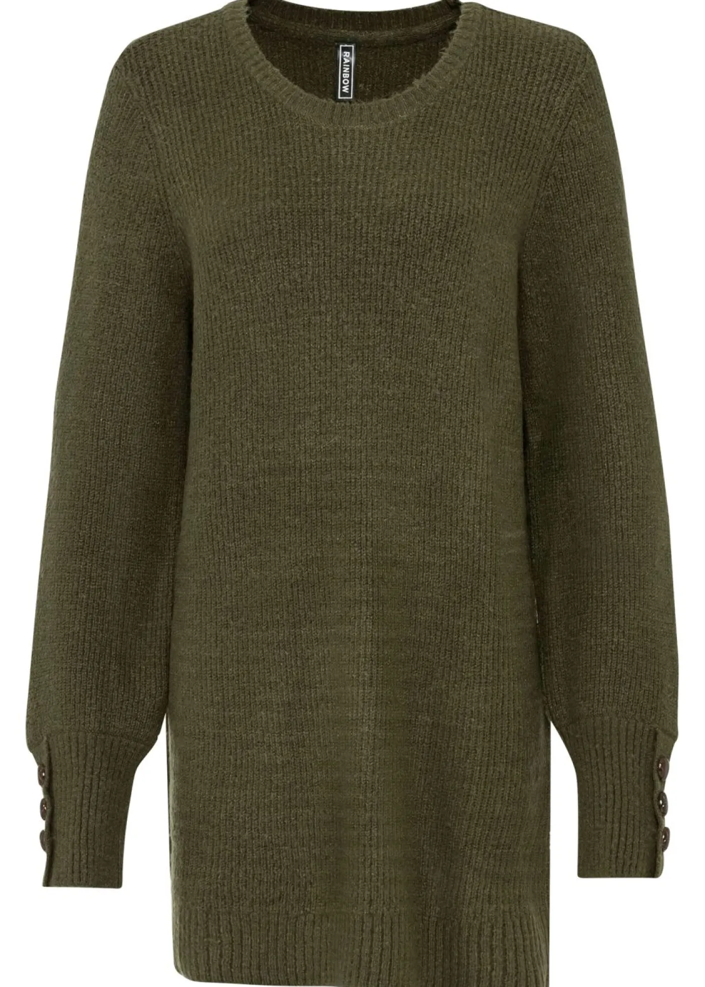 bonprix bonprix Jersey largo con botones Verde oliva oscuro Online