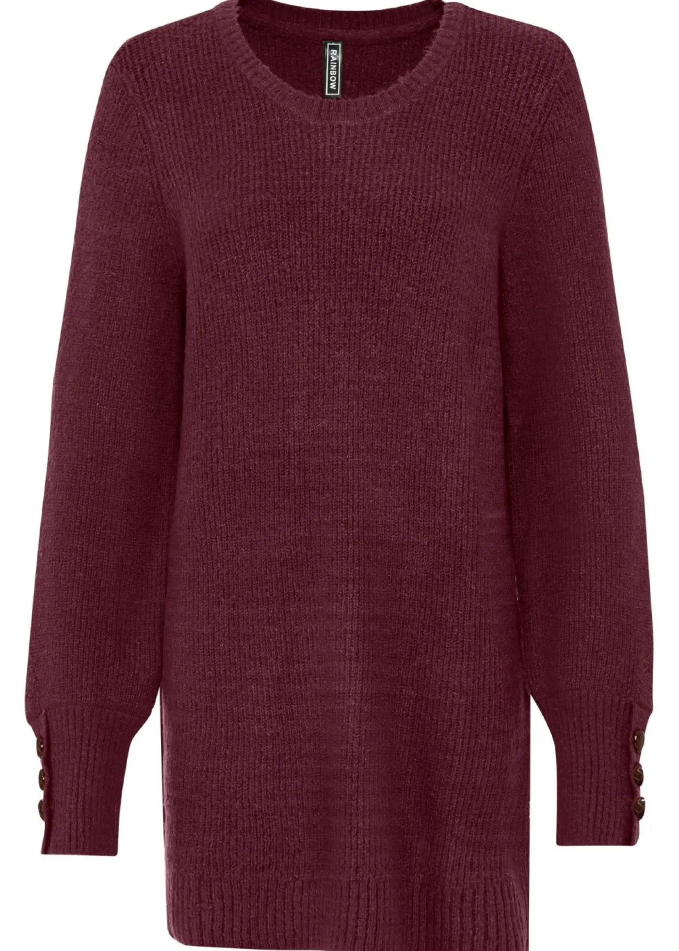 bonprix bonprix Jersey largo con botones Rojo azalea