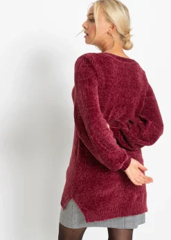 bonprix bonprix Jersey largo de chenilla Granate Online