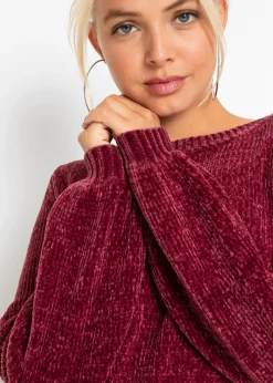 bonprix bonprix Jersey largo de chenilla Granate Online